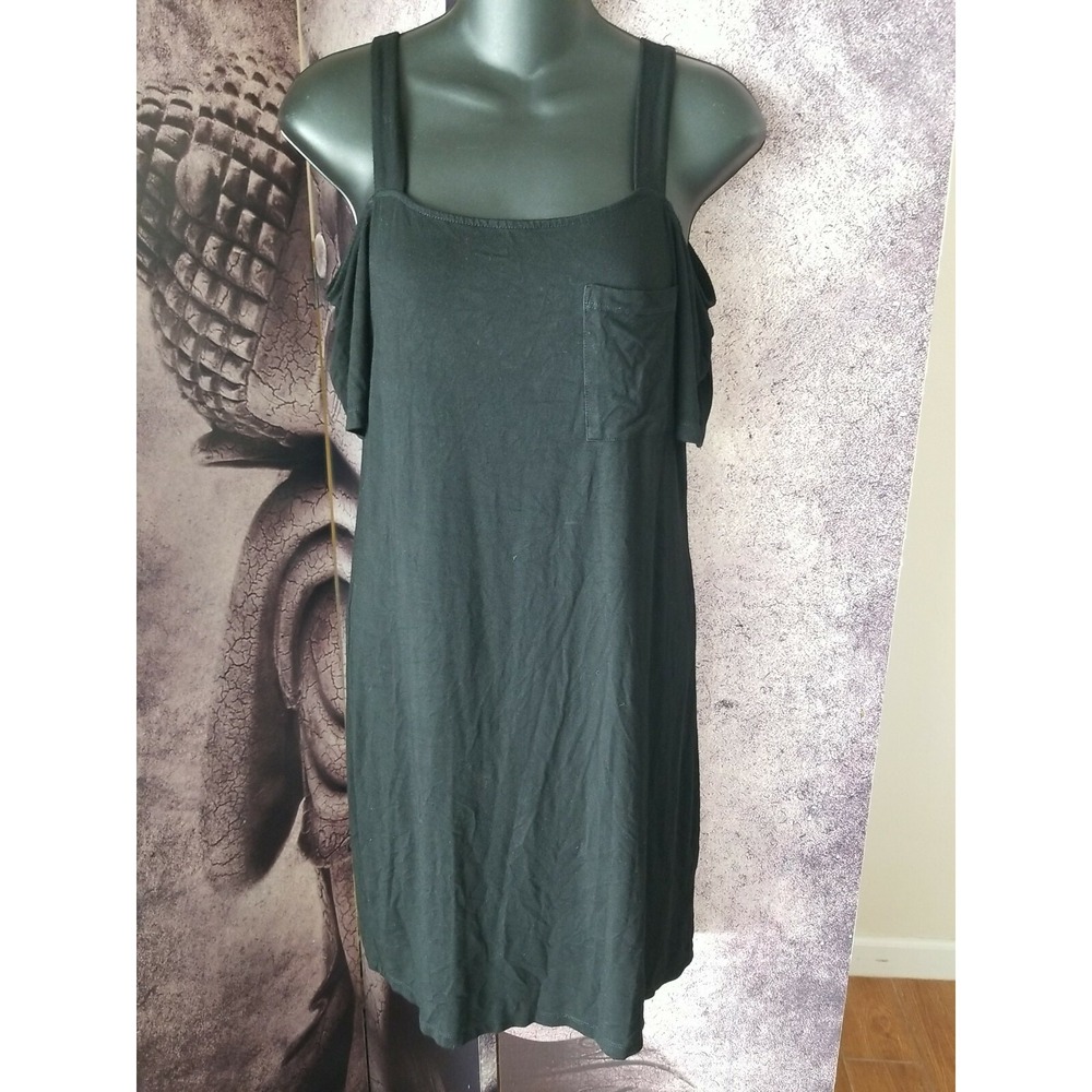 Anthropologie SPLENDID Women's LBD Cold Shoulder Short Sleeve Black Dress sz XS‎